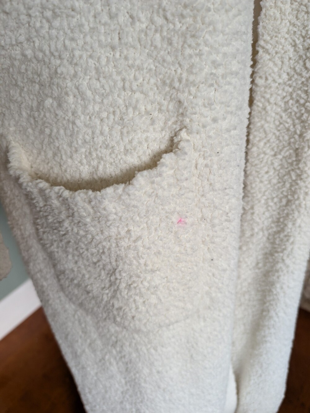 Skims Cozy Knit Open Cardigan Robe L/XL Cream White Loungewear Women's Layering - Picture 3 of 14